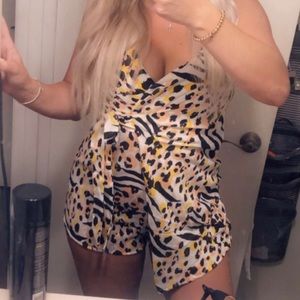 Animal Print Tie Romper